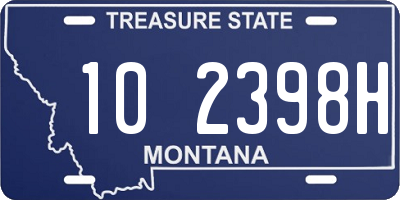 MT license plate 102398H