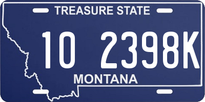 MT license plate 102398K