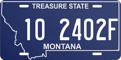 MT license plate 102402F