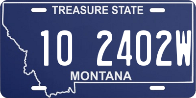 MT license plate 102402W