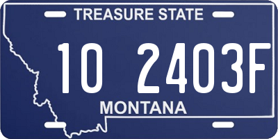 MT license plate 102403F