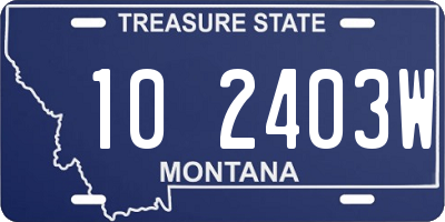 MT license plate 102403W