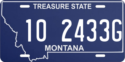 MT license plate 102433G