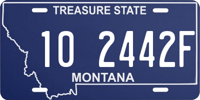 MT license plate 102442F