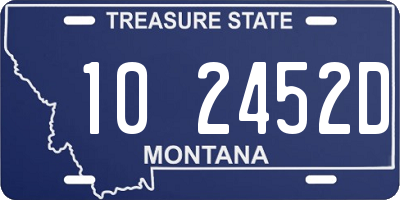 MT license plate 102452D