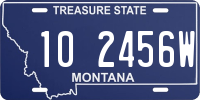 MT license plate 102456W