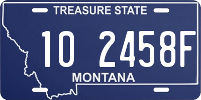 MT license plate 102458F