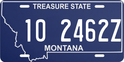 MT license plate 102462Z