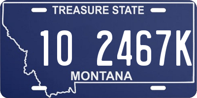 MT license plate 102467K