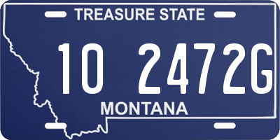 MT license plate 102472G