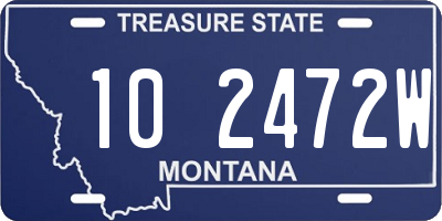 MT license plate 102472W