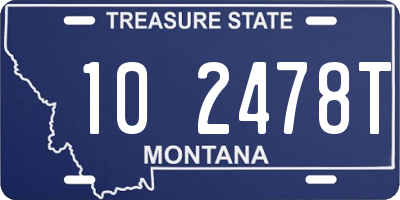 MT license plate 102478T