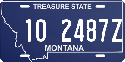 MT license plate 102487Z