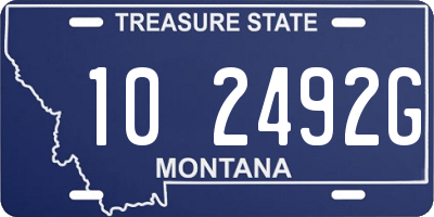 MT license plate 102492G