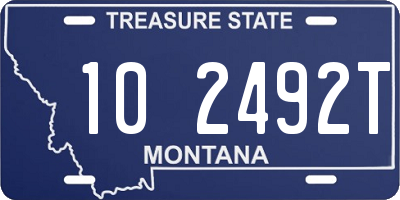 MT license plate 102492T