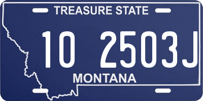 MT license plate 102503J