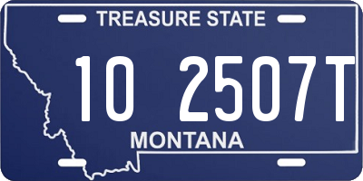 MT license plate 102507T