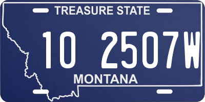 MT license plate 102507W