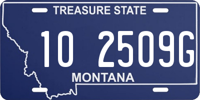 MT license plate 102509G