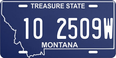 MT license plate 102509W