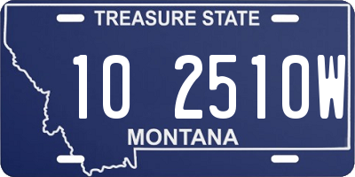 MT license plate 102510W