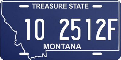 MT license plate 102512F