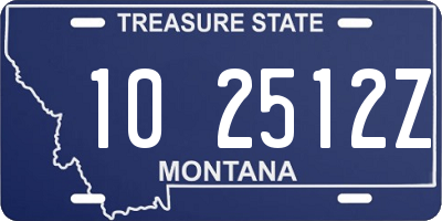 MT license plate 102512Z