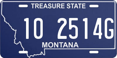 MT license plate 102514G