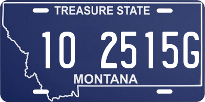 MT license plate 102515G