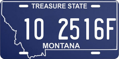 MT license plate 102516F