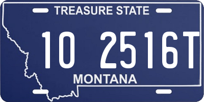 MT license plate 102516T