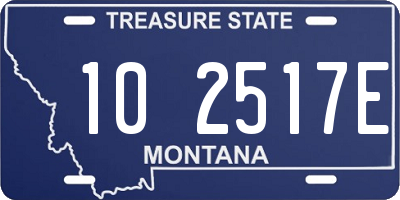 MT license plate 102517E