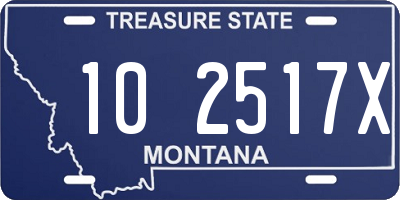 MT license plate 102517X