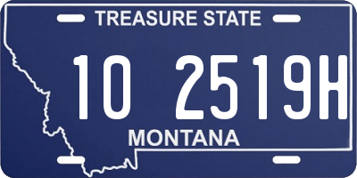 MT license plate 102519H