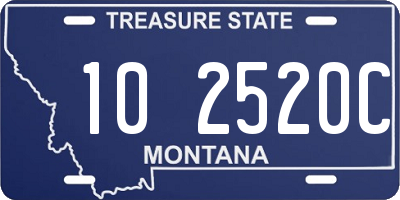 MT license plate 102520C