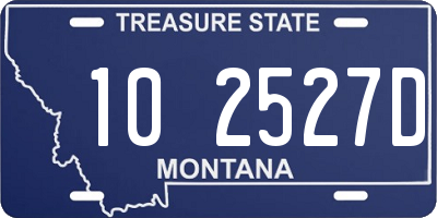MT license plate 102527D