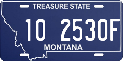 MT license plate 102530F