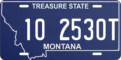 MT license plate 102530T