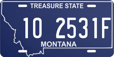 MT license plate 102531F