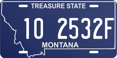 MT license plate 102532F