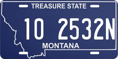 MT license plate 102532N