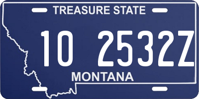 MT license plate 102532Z