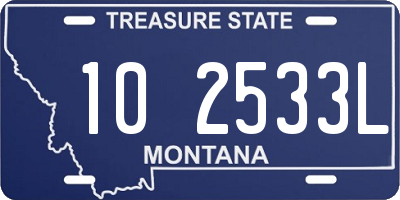 MT license plate 102533L
