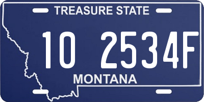 MT license plate 102534F