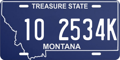 MT license plate 102534K