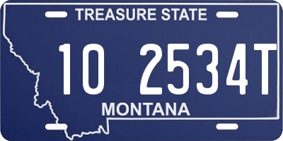 MT license plate 102534T