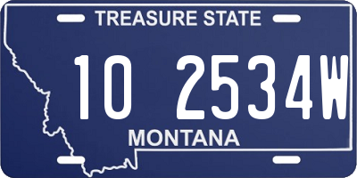 MT license plate 102534W