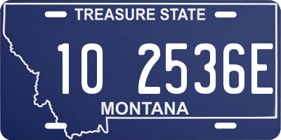 MT license plate 102536E