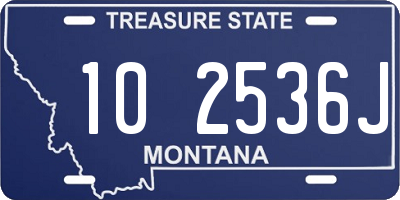 MT license plate 102536J