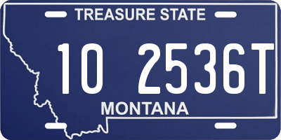 MT license plate 102536T